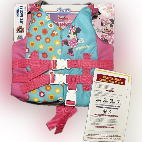 Disney Other - SwimWays Disney Minnie Mouse Life Jacket (Unisex), for Kids 33-55 lbs